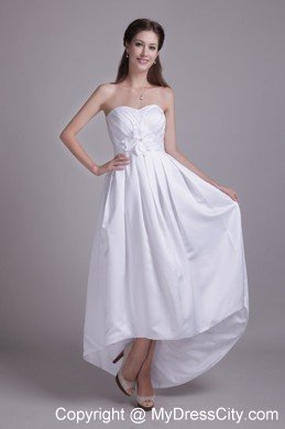 Taffeta Empire Ankle-length Sweetheart Flower Wedding Dress