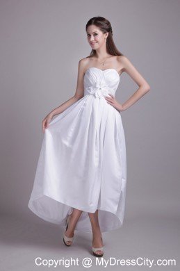 Taffeta Empire Ankle-length Sweetheart Flower Wedding Dress