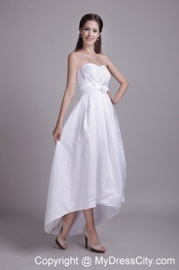 Taffeta Empire Ankle-length Sweetheart Flower Wedding Dress