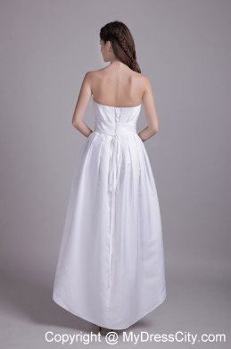 Taffeta Empire Ankle-length Sweetheart Flower Wedding Dress