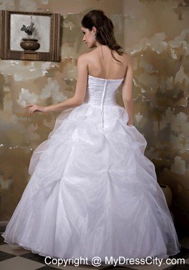 Ball Gown Strapless Taffeta and Organza Pick-ups Wedding Gown