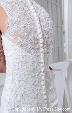 Elegant Mermaid Lace Pick-ups V-neck Wedding Anniversary Dress