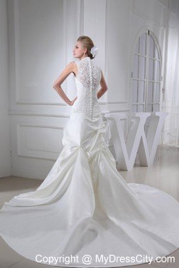 Elegant Mermaid Lace Pick-ups V-neck Wedding Anniversary Dress