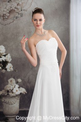 Beaded Decorate Empire Sweetheart Court Train Bridal Dress