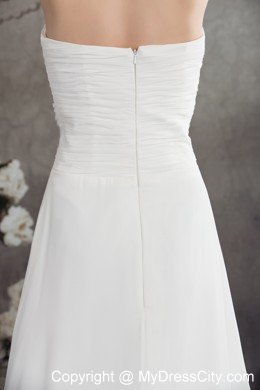 Beaded Decorate Empire Sweetheart Court Train Bridal Dress