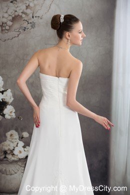 Beaded Decorate Empire Sweetheart Court Train Bridal Dress