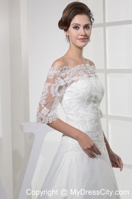 Off The Shoulder Princess Lace Wedding Dress with Half Sleeves