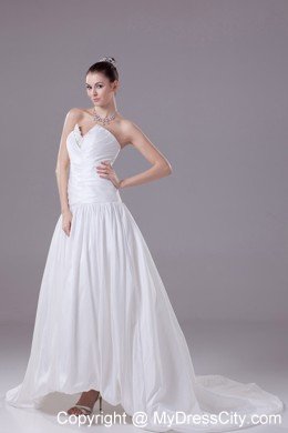 Appliques with Beading Wedding Dress With Ruffles Court Train