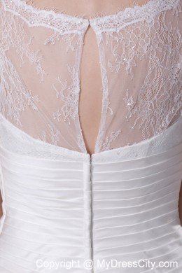 Lace A-Line Sheer Neckline Wedding Dress with Peekaboo Keyhole