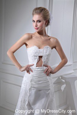 Sexy Sweetheart Lace Ruching Bridal Dress with Cutouts