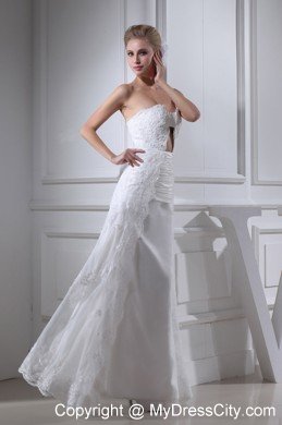 Sexy Sweetheart Lace Ruching Bridal Dress with Cutouts