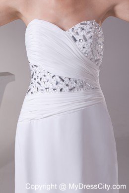 High Slit Beaded Sweetheart Empire Wedding Reception Dress