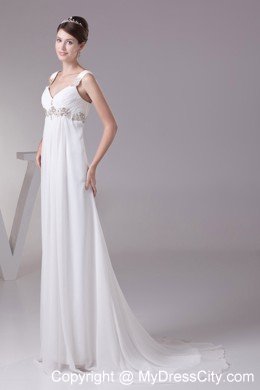 Appliques Straps Empire Maternity Wedding Dress For 2013