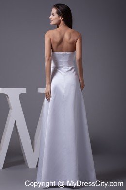 A-line Strapless Floor-length Wedding Dress with Lace Jacket