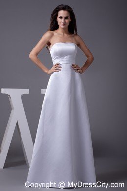 A-line Strapless Floor-length Wedding Dress with Lace Jacket