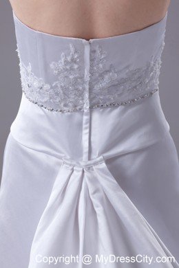 Best Appliques Sweetheart Wedding Dress with Watteau Train