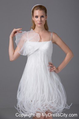 Stylish Princess Spaghetti Straps Loop Knee-length Wedding Dress