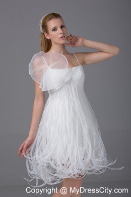 Stylish Princess Spaghetti Straps Loop Knee-length Wedding Dress