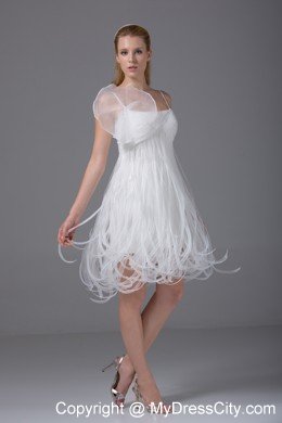 Stylish Princess Spaghetti Straps Loop Knee-length Wedding Dress