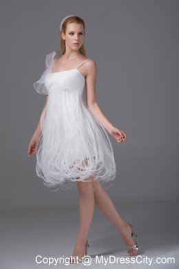 Stylish Princess Spaghetti Straps Loop Knee-length Wedding Dress