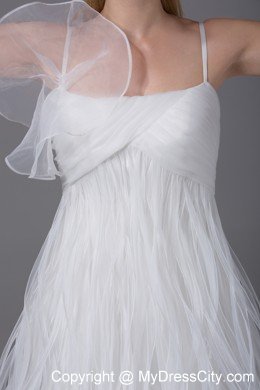 Stylish Princess Spaghetti Straps Loop Knee-length Wedding Dress