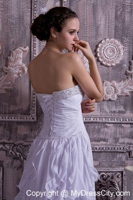 Beaded Empire Sweetheart Court Train Chiffon Bridal Gown