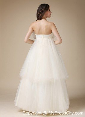 Organza Flowers Appliques Strapless Elegant 2013 Bridal Dresses