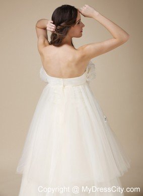 Organza Flowers Appliques Strapless Elegant 2013 Bridal Dresses