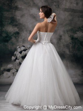 Cheap Strapless Beaded Princess Tulle Pretty Dress for Garden Wedding