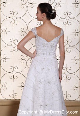 Off The Shoulder Beaded Organza Dress for 2013 Wedding with Rhinestones