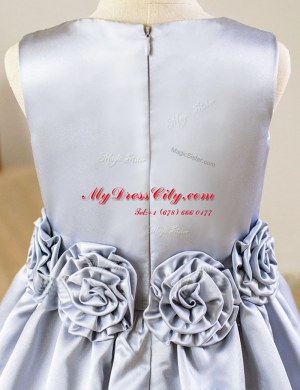 Artistic Floor Length A-line Sleeveless Silver Toddler Flower Girl Dress Zipper