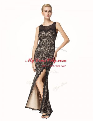 Excellent Scoop Sleeveless Zipper Ankle Length Lace Prom Party Dress