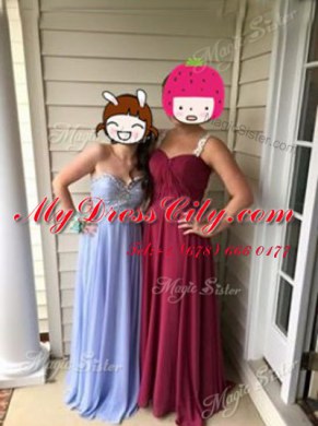 Floor Length Burgundy Prom Dress Sweetheart Sleeveless Zipper