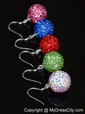 Popular Multi-color Round Rhinestone Earrings