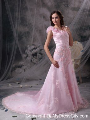 Pretty Baby Pink Princess V-neck Lace 2013 Evening Dress