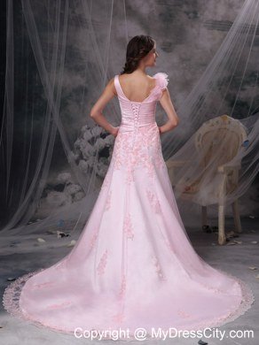 Pretty Baby Pink Princess V-neck Lace 2013 Evening Dress