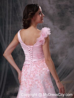 Pretty Baby Pink Princess V-neck Lace 2013 Evening Dress