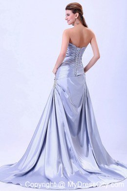 Ruches and Appliques 2013 Long Prom Evening Dress with Lilac