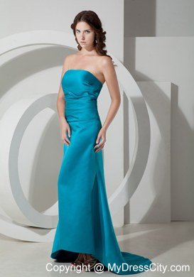 Simple Custom Made Blue 2013 Evening Formal Gowns for Cheap