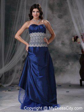 Blue Sweetheart Lace Tulle and Taffeta Evening Dresses for Girl