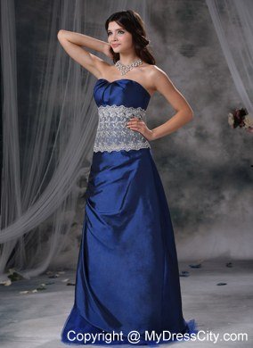 Blue Sweetheart Lace Tulle and Taffeta Evening Dresses for Girl