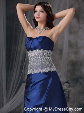 Blue Sweetheart Lace Tulle and Taffeta Evening Dresses for Girl