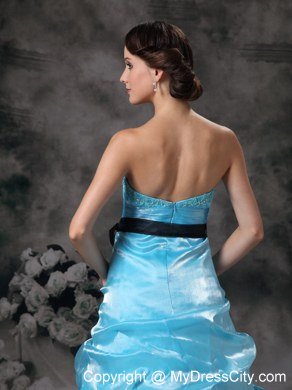 2013 Popular Aqua Blue Strapless Pick-ups Prom Evening Dress