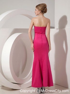 Hot Pink Sweetheart Long Taffeta Evening Dress with Appliques