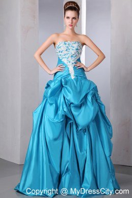 Strapless Beaded Quinceanera Dress Floor-length with Appliques