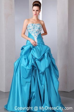 Strapless Beaded Quinceanera Dress Floor-length with Appliques