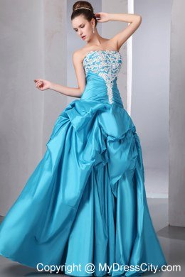 Strapless Beaded Quinceanera Dress Floor-length with Appliques