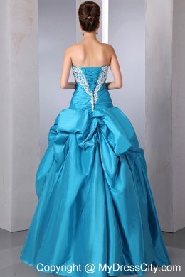 Strapless Beaded Quinceanera Dress Floor-length with Appliques