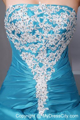 Strapless Beaded Quinceanera Dress Floor-length with Appliques