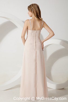 Light Pink Beaded Homecoming Dress Floor-length Cool Back